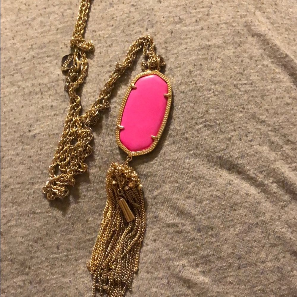 Pink and Gold Long Kendra Scott Necklace
